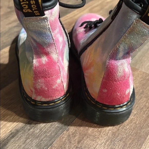 Authentic Dr. Martens Kids Size 3 Tie-Dye Combat Boots Unisex Lace Up Suede Boot - Picture 9 of 17